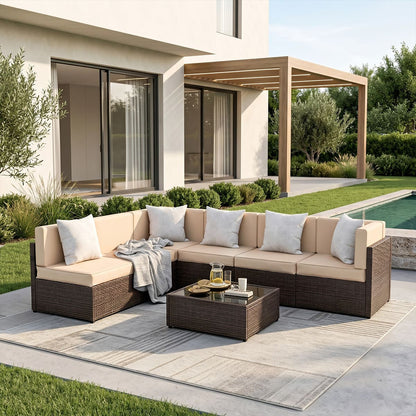 Axis Outdoor Sectional Sofa Rattan Set