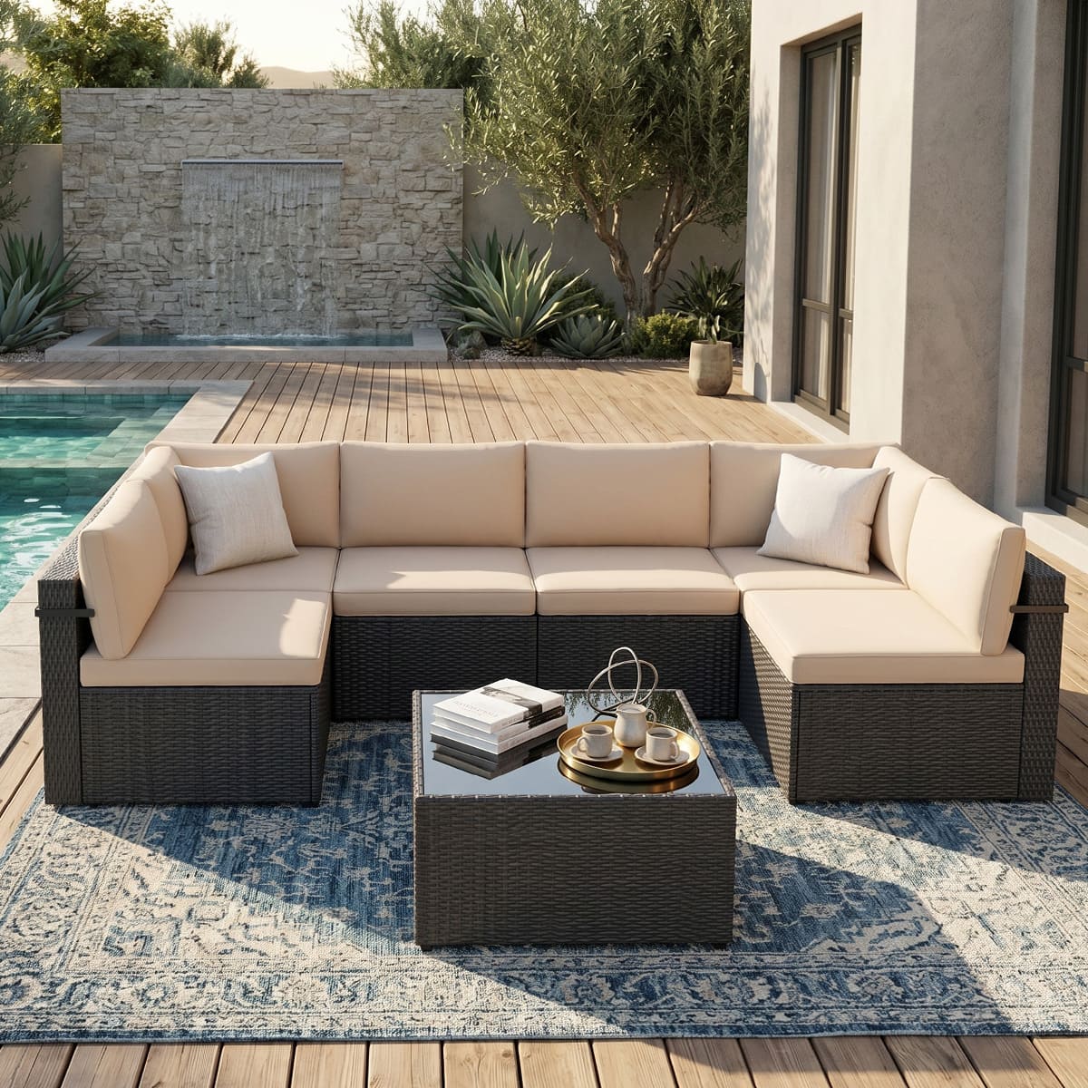 Axis Outdoor Sectional Sofa Rattan Set