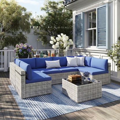 Axis Outdoor Sectional Sofa Rattan Set