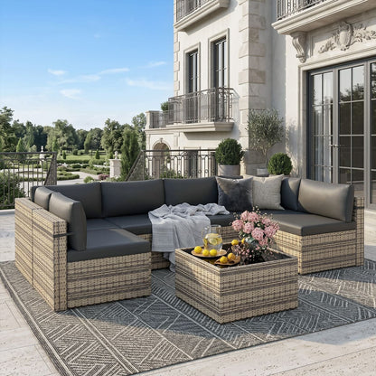 Axis Outdoor Sectional Sofa Rattan Set